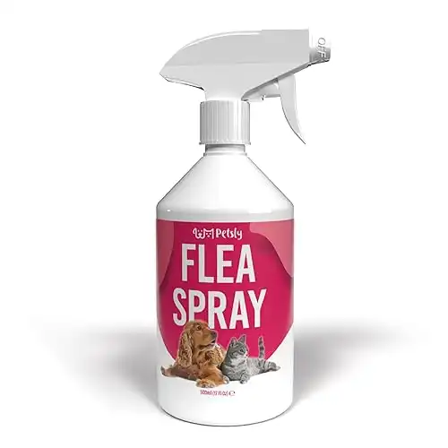 Petsly Flea Spray for the Home – 500ml – Max Strength, 100% Non-Toxic, Fast-Acting, Non-Staining, Long-Lasting Protection, Effective for Mattresses, Bedding, Furniture & Textiles ̵...