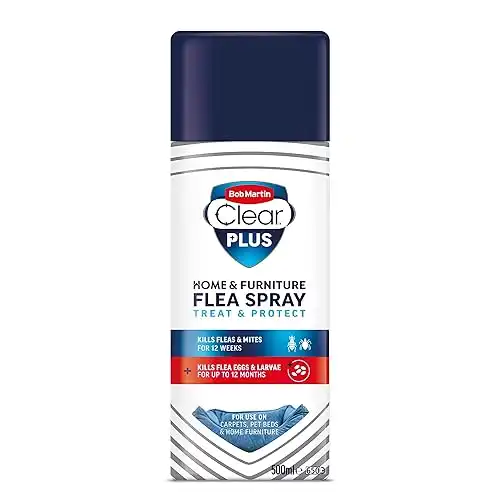 Bob Martin Clear Plus Flea Spray Treatment for the Home – Kills Fleas, Ticks and Dust Mites, Treats and Protects Against Infestation (500ml)