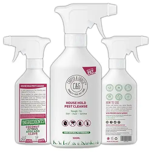 House Hold Pest Cleanse 500ml | Eliminates Flea Bedbug Mite | Natural & Safe For Environment | Pet & Children Friendly | Long-lasting Spray | Tough On Dirt Dust Grime