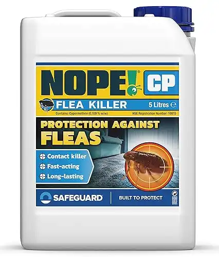 NOPE! CP Flea (5 Litre) for The Home Fast-Acting, Odourless & Non-Staining, Extended Residual Action up to 3 Months. Indoor & Outdoor Flea Killer